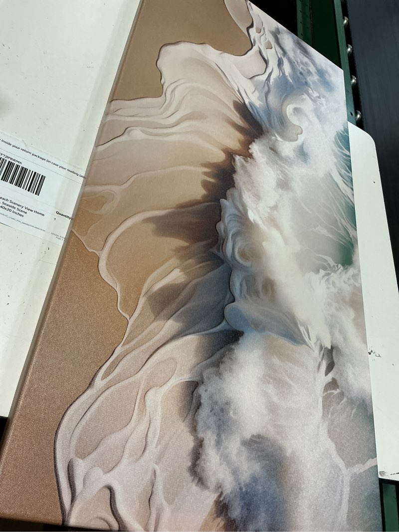 Condition photo showing Good Condition for ocean waves canvas wall art for living room, beach scenery view home decor picture, sea waves canvas wall-decoration, seaside scene decorative print artwork for office bedroom, size 40x20 inches sea wave 40"l x 20"w
