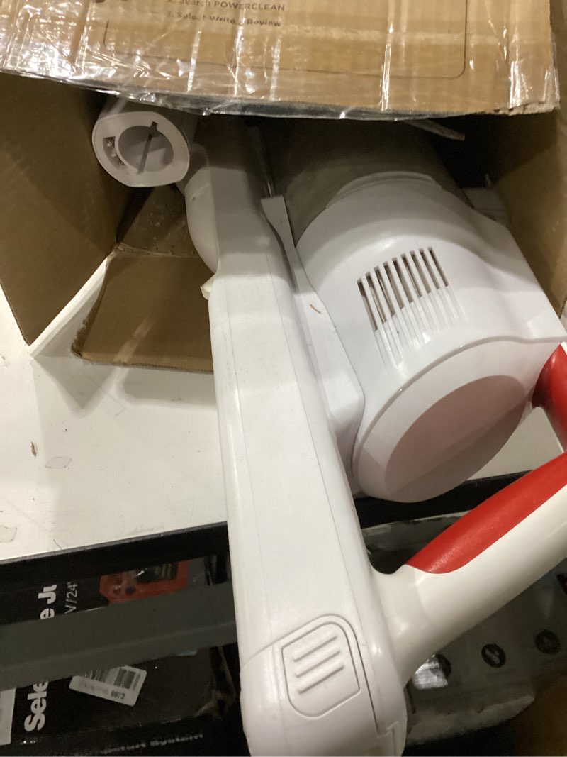 Condition photo showing As Is for Not tested ***Bissell PowerClean 200W Self-Standing Cordless Vacuum w/Tangle Free Brush Roll, Removeable Battery, Wall Mount, Upholstery Tool & Bright Headlights, 4173