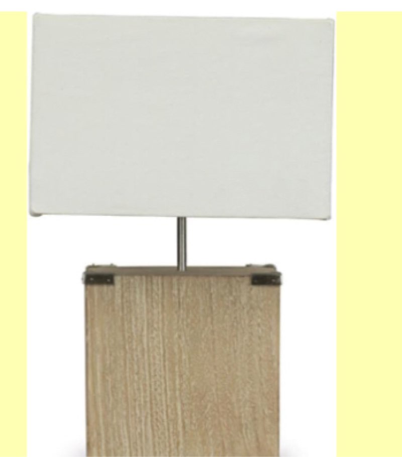Baxton Studio Kostka Wood and Fabric Lamp, White