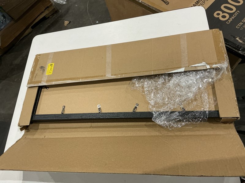 Condition photo showing New/Like New for 8x24 picture frame 2 pack, rustic black wood frame with tempered glass, display pictures multiple five 4x6 with mat or 8 x 24 without mat - horizontal or vertical wall mounting 8x24 in matted to 5-4x6 rustic black