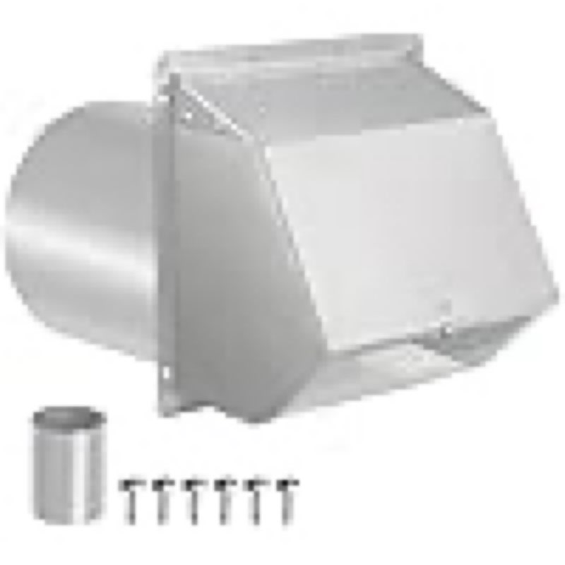 8 inch Wall Vent Ccover,Exhaust Vent Hooded Wall Vent with Screen and Damper,Outdoor Wall Exhaust Vent Cap Exterior Air Vent Cover for Kitchen Range Hood HVAC Duct Dryer Ventilation,Stainless Steel