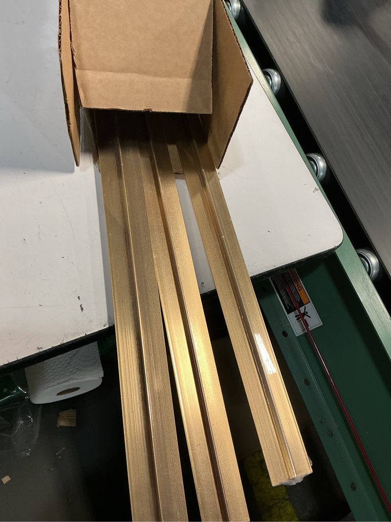 Condition photo showing Good Condition for gaahing aluminum t molding floor transition strip, t moulding for laminate flooring planks, vinyl floor transition, rubber transition (3pcs x 2.9ft x 1.6in, matte gold) 3pcs x 35.4 x 1.6in matte gold 3