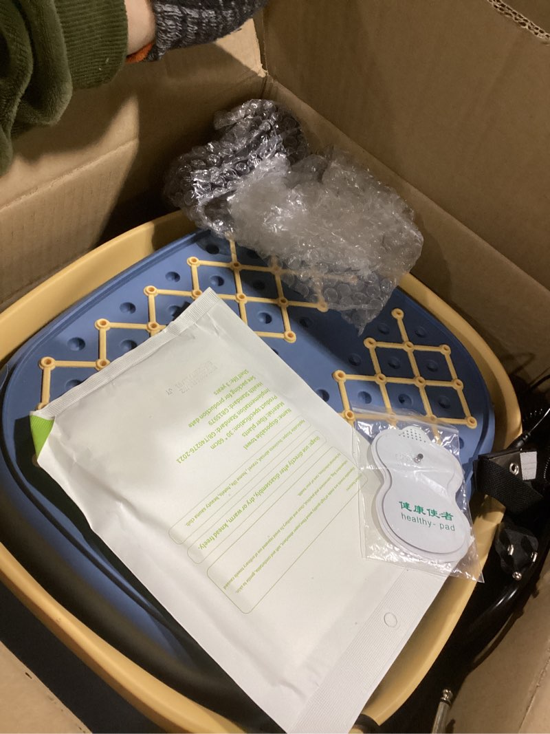 Condition photo showing Good Condition for Upgrade Ionic Foot Bath Detox Machine, Hydrogen Rich Detox Foot SPA System with Large Screen, Massage Patches, Wrist Strap and 2 Arrays (Tub Not Included)