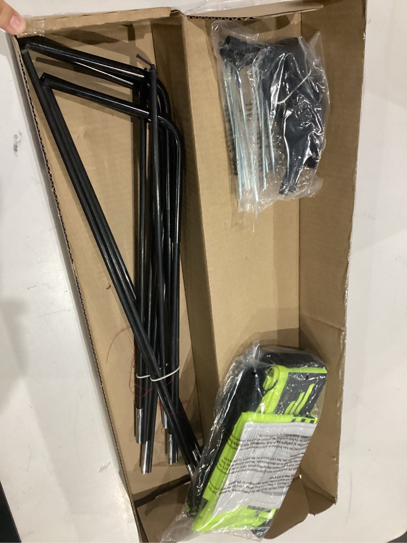 Condition photo showing As Is for franklin sports blackhawk backyard soccer goal - portable pop up soccer nets - youth + adult folding indoor + outdoor goals - multiple sizes + colors 4' x 3' optic yellow