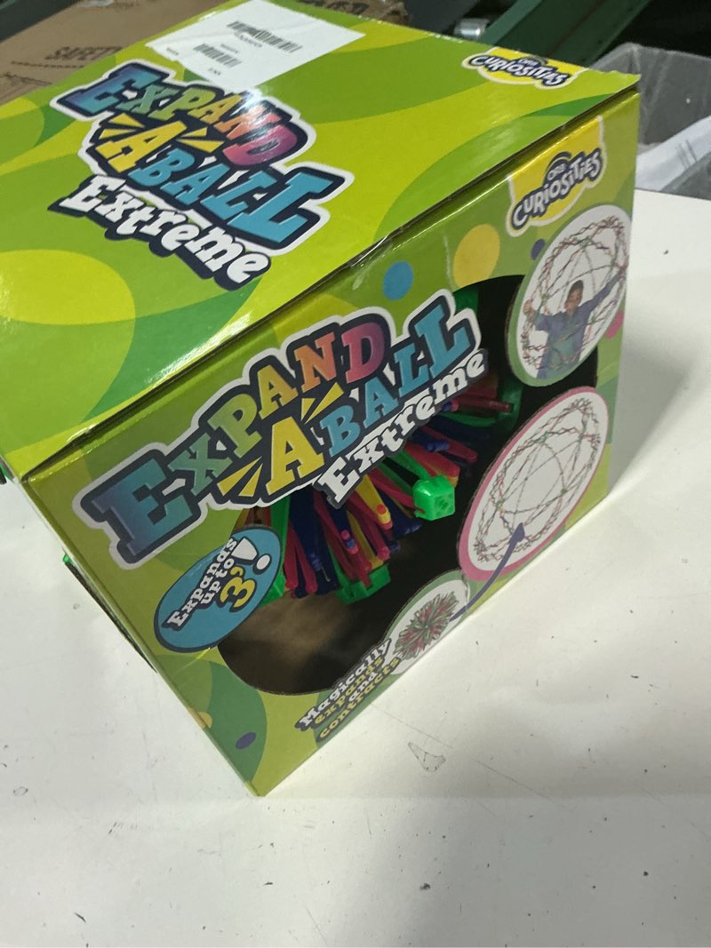 Condition photo showing New/Like New for orb curiosities hoberman sphere extreme expand-a-ball - rainbow - triples in size and expands to 3 feet - huge expandable fidget sphere, breathing ball toy - breath exercises, play for kids and adults