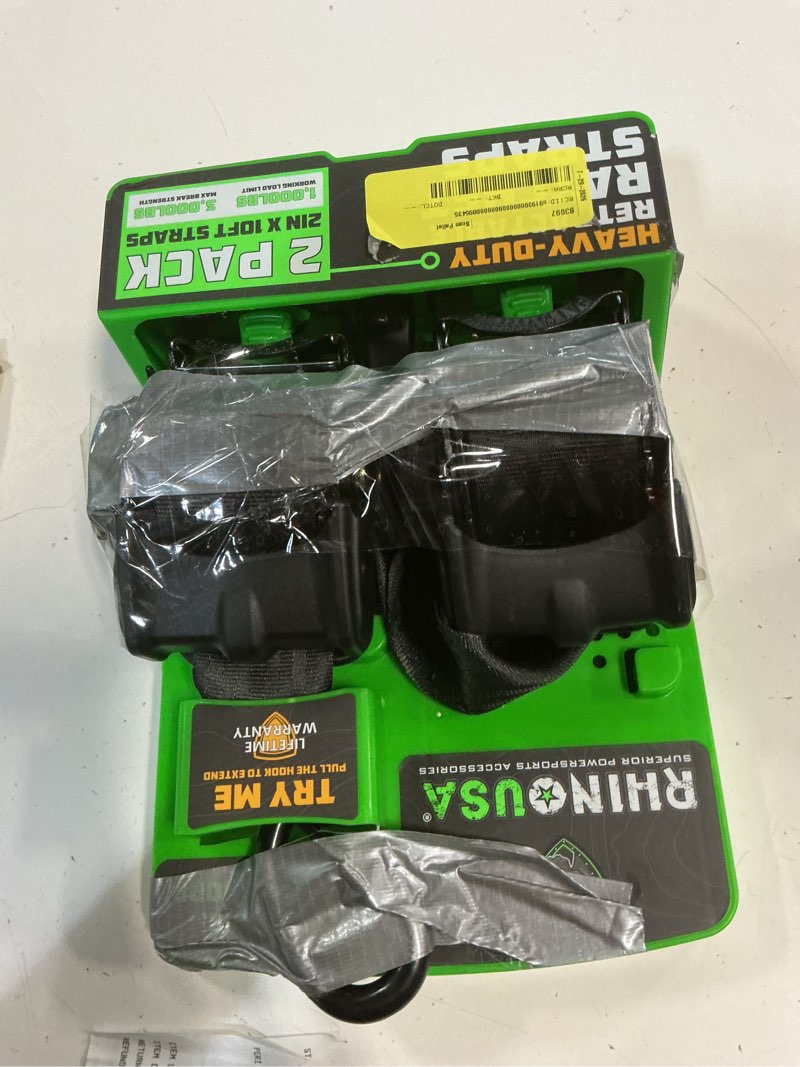 Condition photo showing Good Condition for rhino usa 2in x 10ft retractable ratchet straps, 2 pack, 1,000lbs working load limit, 7.3lb product weight