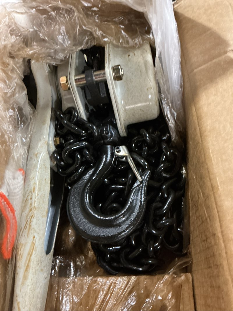 Condition photo showing Good Condition for toyo lever chain hoist 3500lbs 20ft,chain come along 1.6t 20ft ratchet chain puller hoist alloy steel g80 chain 2 heavy duty hooks for building warehouse automotive garages machinery (3500lb 20ft)
