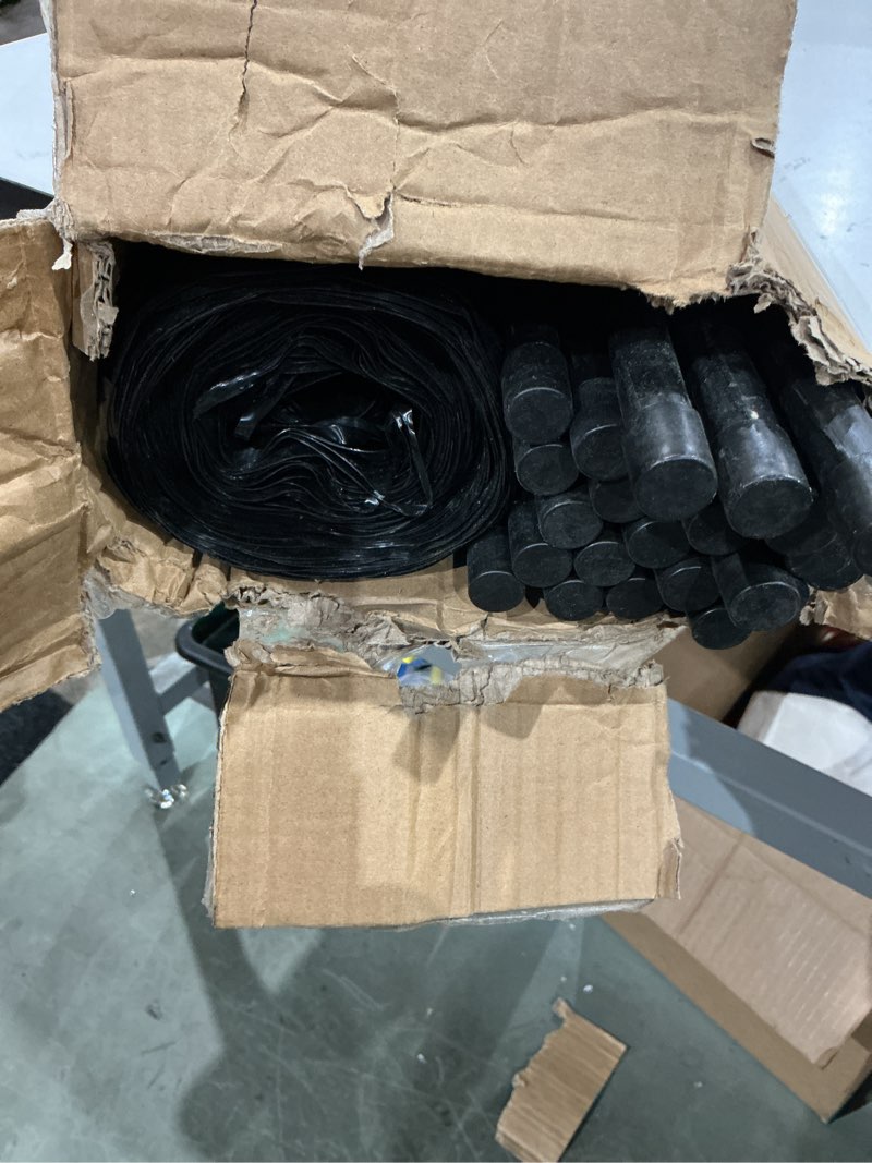 Condition photo showing As Is for ohuhu plastic garden fence safety fence, 3.4'x100' reusable garden fence roll with 25pcs 4ft thicker stakes, temporary fencing for animal barrier construction snow fence poultry rabbits chicken dogs