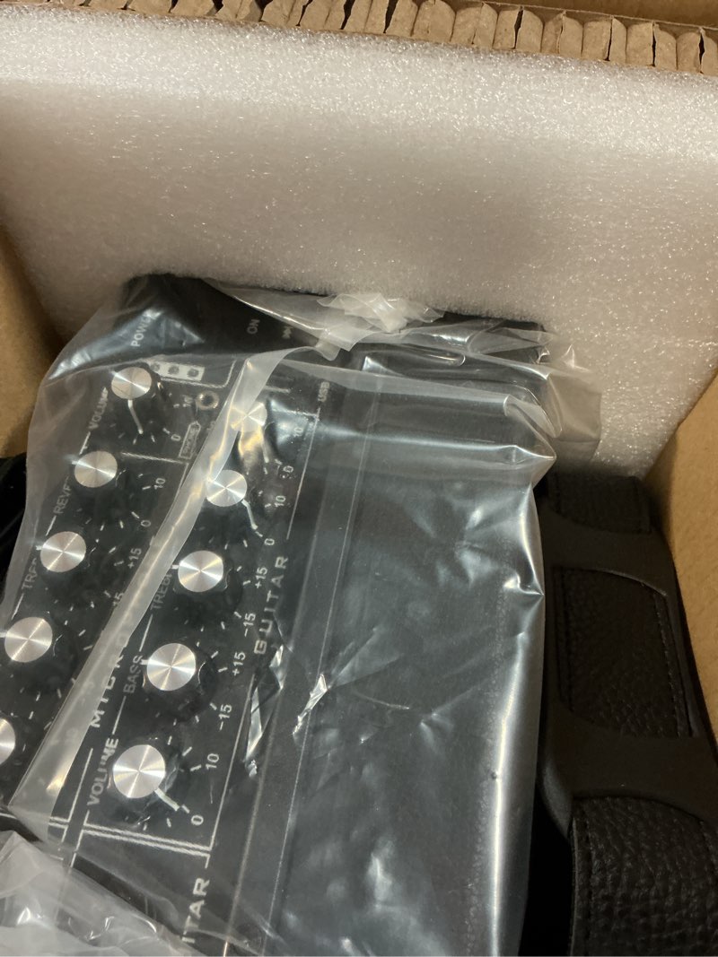 Condition photo showing New/Like New for acoustic guitar amplifier, 30 watt bluetooth speaker rechargeable portable acoustic guitar amp with reverb chorus effect,3 inputs, black