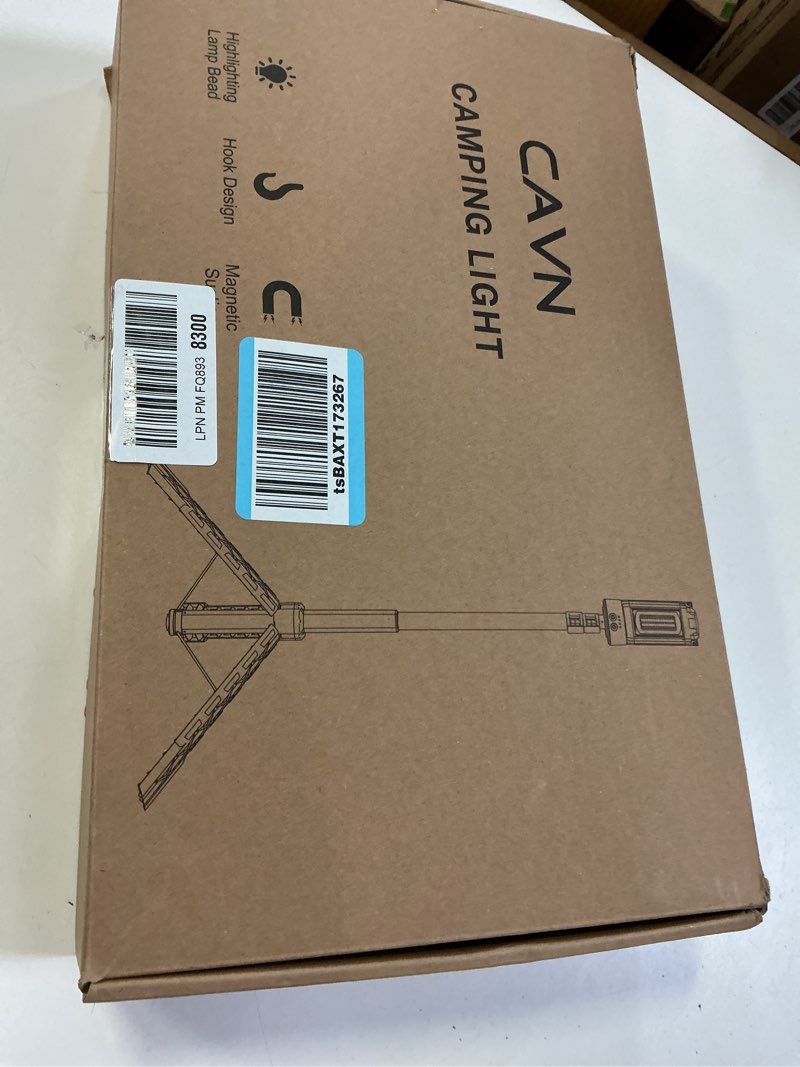 Condition photo showing New/Like New for cavn rechargeable camping lights with stand 6.5 ft max height, portable cordless led work light 2200 lumens 6500/4500/3500k dimmable camping essentials gear with detachable tripod, black