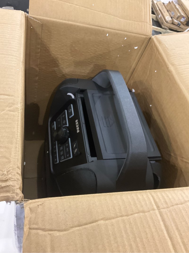 Condition photo showing As Is for ION Sport 320-200 Watt Outdoor Bluetooth Party Speaker with Rechargeable Battery, FM Radio, Lights, USB Charging, App, Omni-Directional Sound 200W water-resistant ultra wide sound