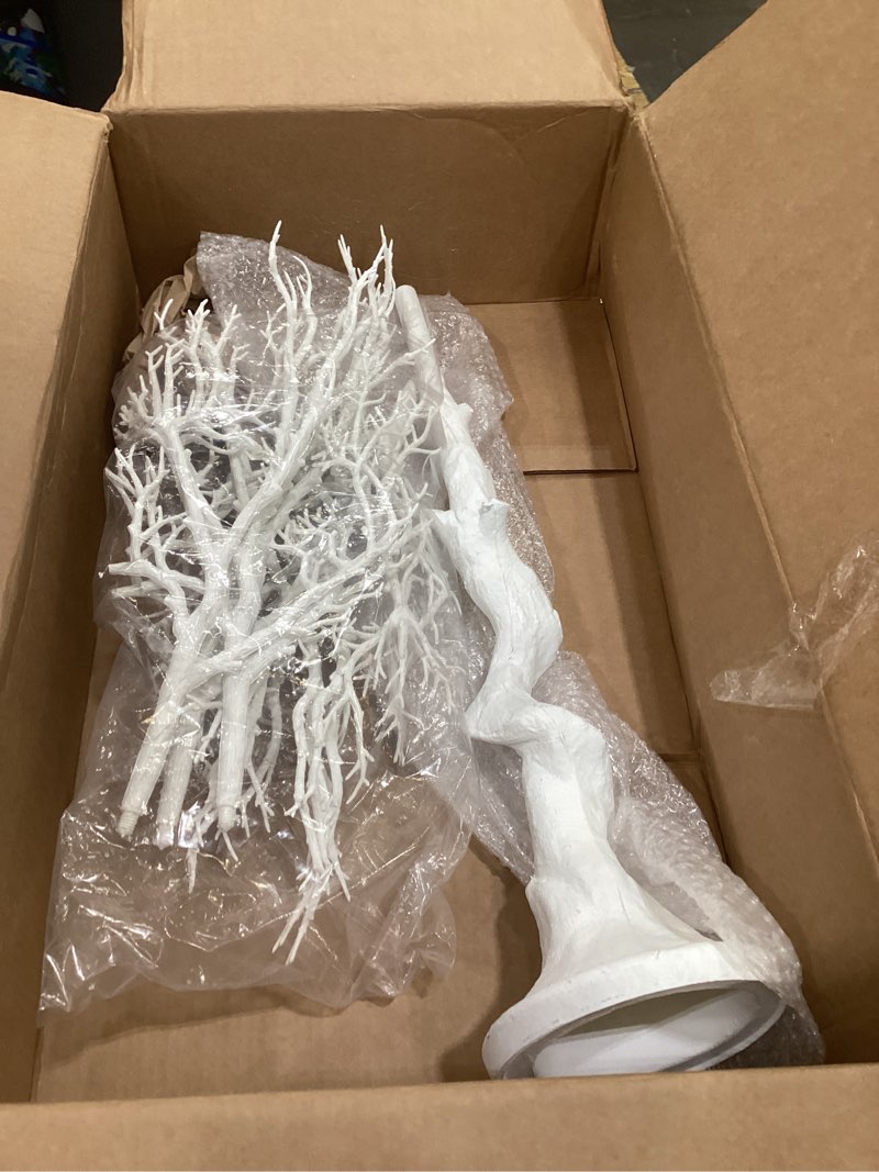 Condition photo showing As Is for geosar 13.8 inch small manzanita branches plastic faux branches artificial antler shaped tree branch decorative plant twigs for home wedding table centerpiece festival decors(white,10 pieces) white 10