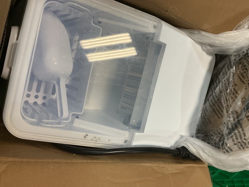 Condition photo showing Good Condition for igloo portable ice maker with scoop & basket- ice maker with led control panel & 1 quart water tank- ice cube maker produces 26 lbs of ice in 24 hours with 8 large or small cubes in 7-8 minutes - aqua aqua 26 lb