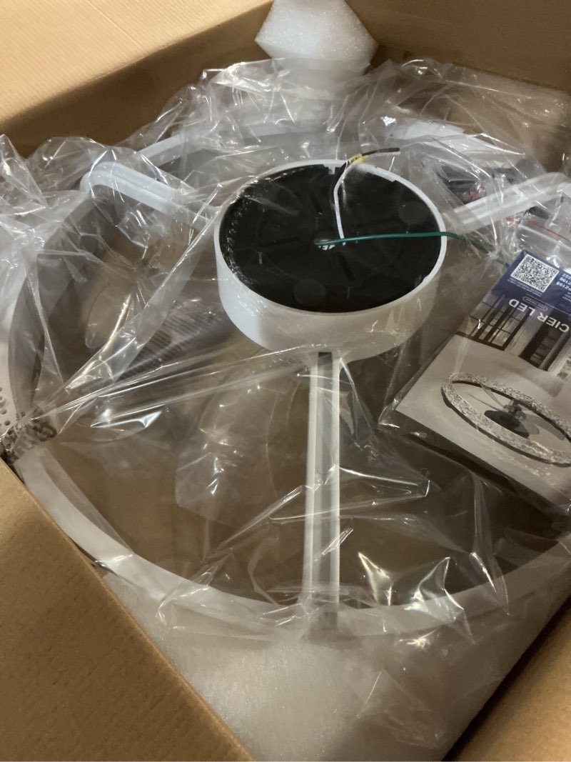 Condition photo showing Good Condition for dllt modern ceiling fans with lights: 20" flush mount low profile ceiling fan with app remote control - white led bladeless fandelier dimmable quiet dc motor for bedroom living room white 20 inch