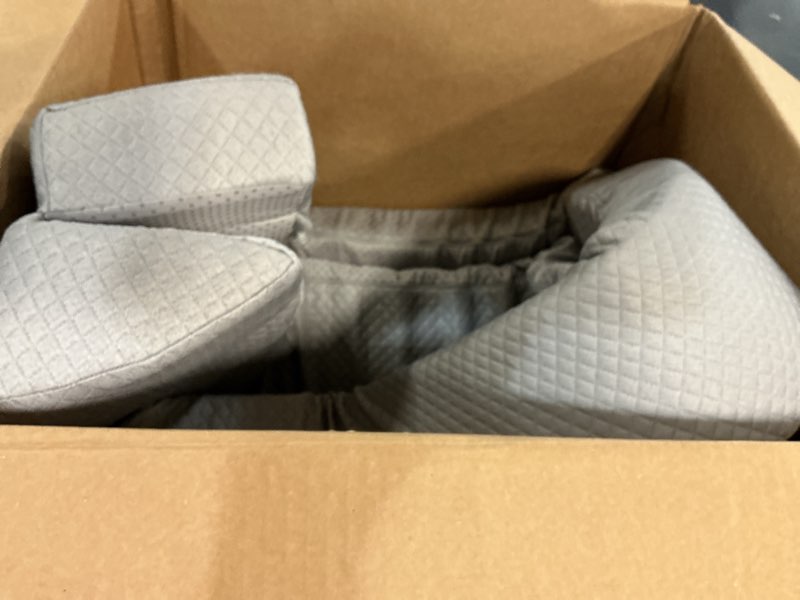 Condition photo showing Good Condition for HOMBYS Wedge Pillow Headboard for Bed Gap,Foldable Wedge Gap Filler King Size,Matterss Gap Filler,Multi Functional Bed Crack Pillow, Fill The Gap (0-7") Between Your Headboard and Mattress Light Grey King(76"x6"x6")