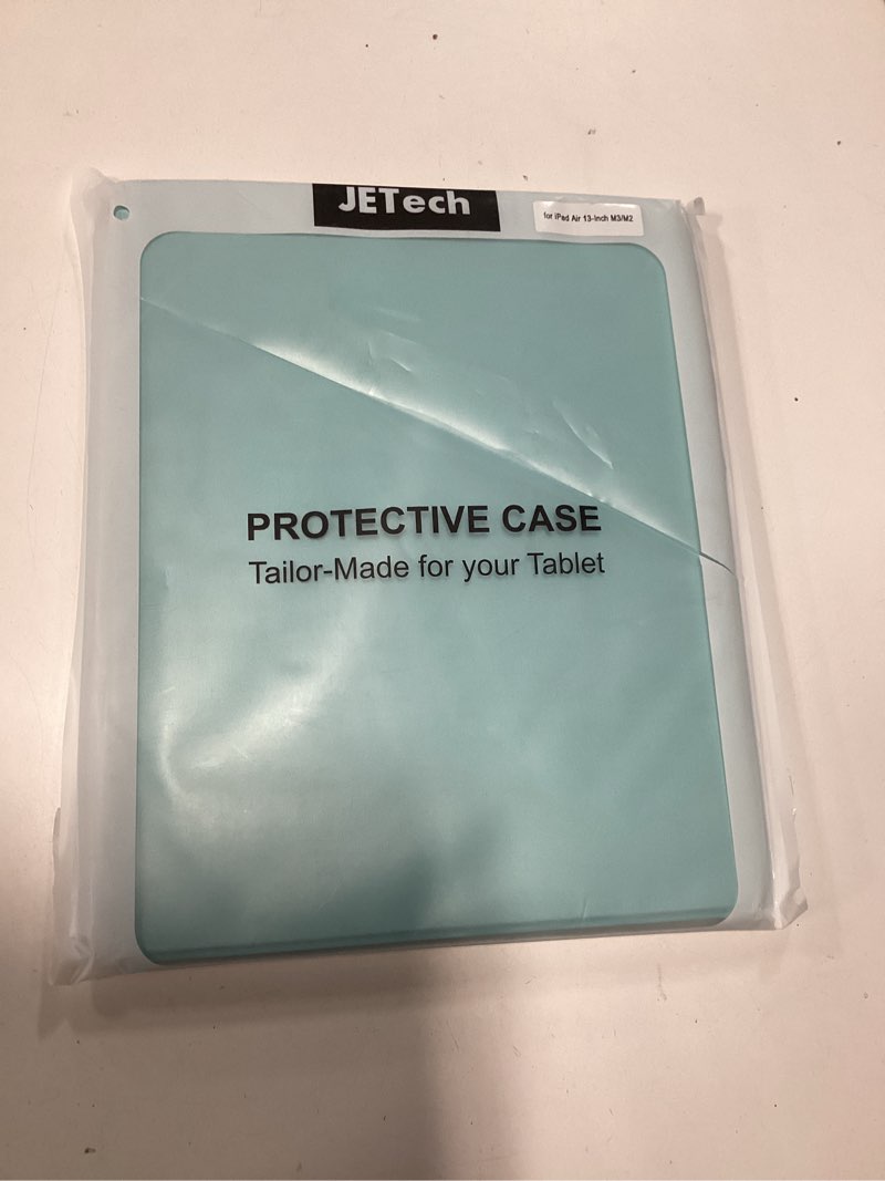 Condition photo showing New/Like New for jetech rotating case for ipad air 13-inch m4/m3/m2 (2026/2025/2024) with pencil holder, 360 degree rotation protective stand cover clear back, auto wake/sleep (blue)