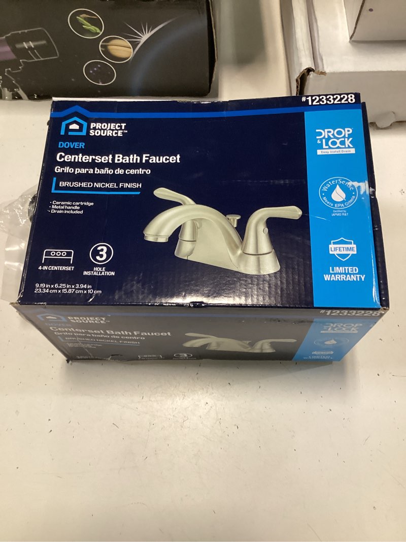 Condition photo showing As Is for Bathroom Faucet 4in Chrome