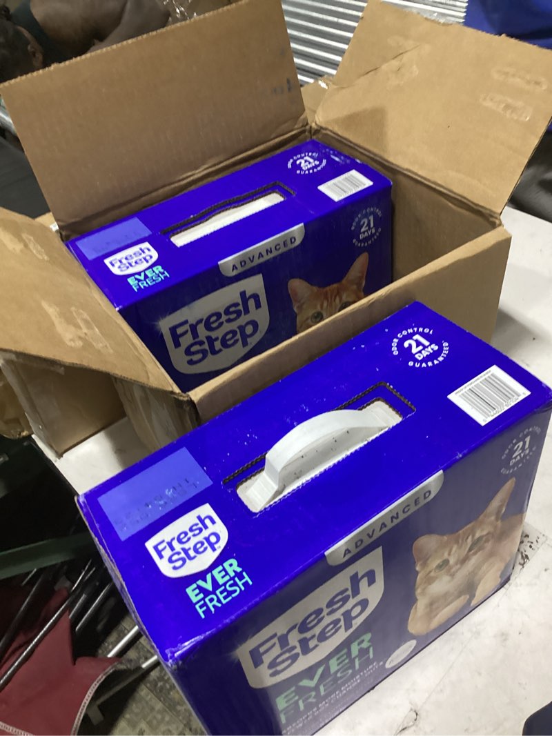 Condition photo showing Good Condition for fresh step advanced ever fresh multi cat clumping cat litter with febreze freshness, low dust, odor control with ammonia block tech, compatible in automatic litter boxes, 32 lb. (2 x 16 lb.) febreze clean scent