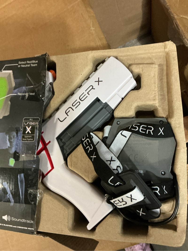 Condition photo showing Good Condition for laser x the original two player laser tag gaming set, blasters & vest sensors, ages 6+