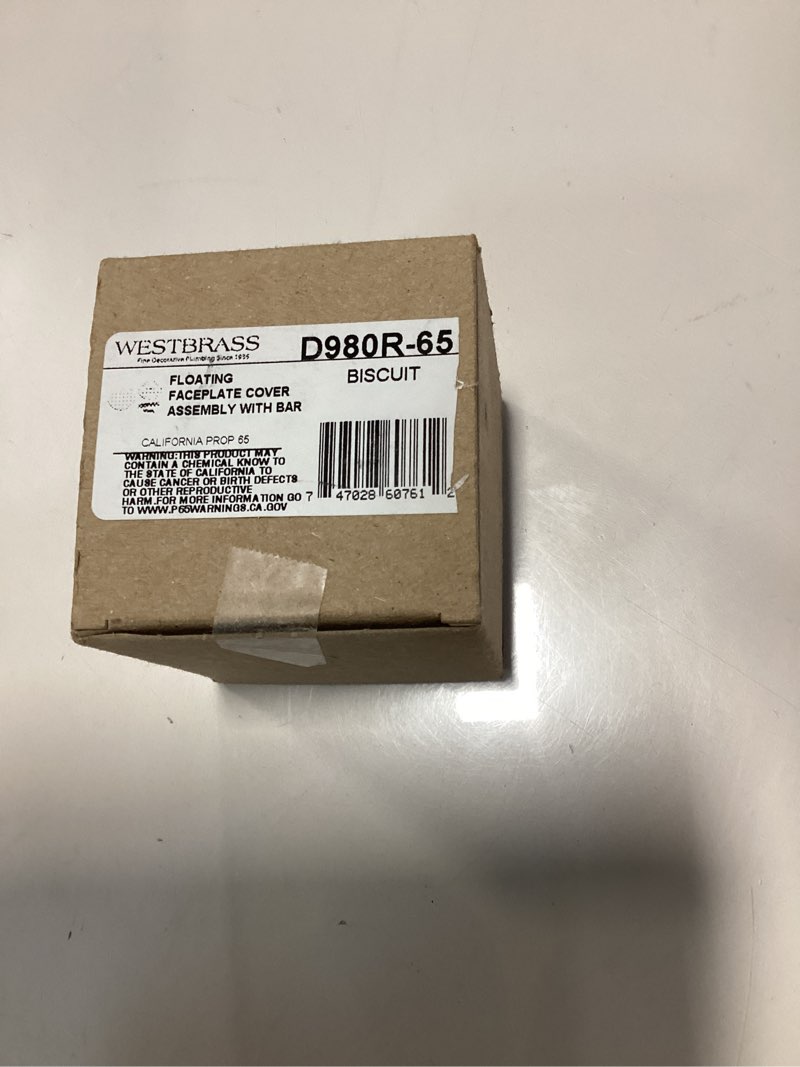 Westbrass D980R-65 Floating No-Hole Bath Waste Overflow Faceplate and Adaptor, Powder Coat Biscuit