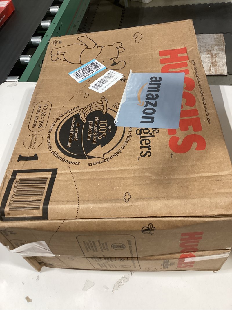 Condition photo showing Good Condition for huggies size 1 diapers, little snugglers diapers, size 1 (8-14 lbs), 198 count (6 packs of 33), packaging may vary size 1 198