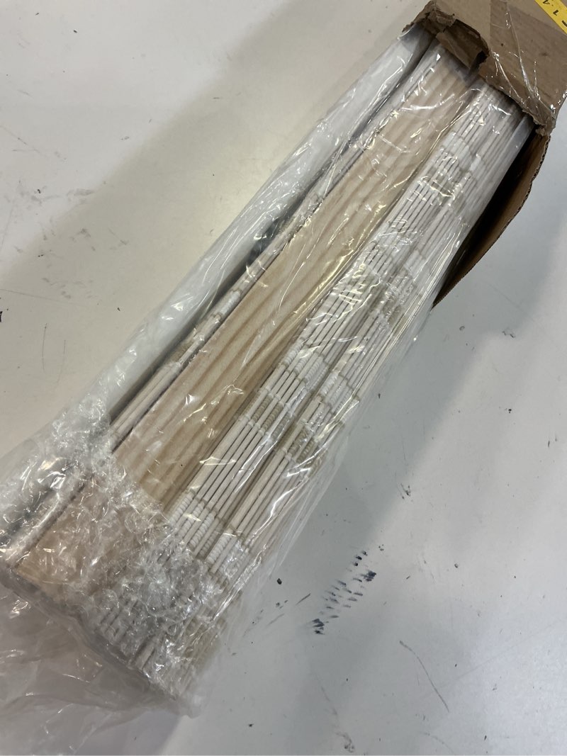 Condition photo showing Good Condition for lazblinds no tools no drill cordless bamboo roman shades, light filtering window treatment, roll up bamboo blinds for window 31'' w x 64'' h, whitewash b whitewash b 31'' w x 64'' h