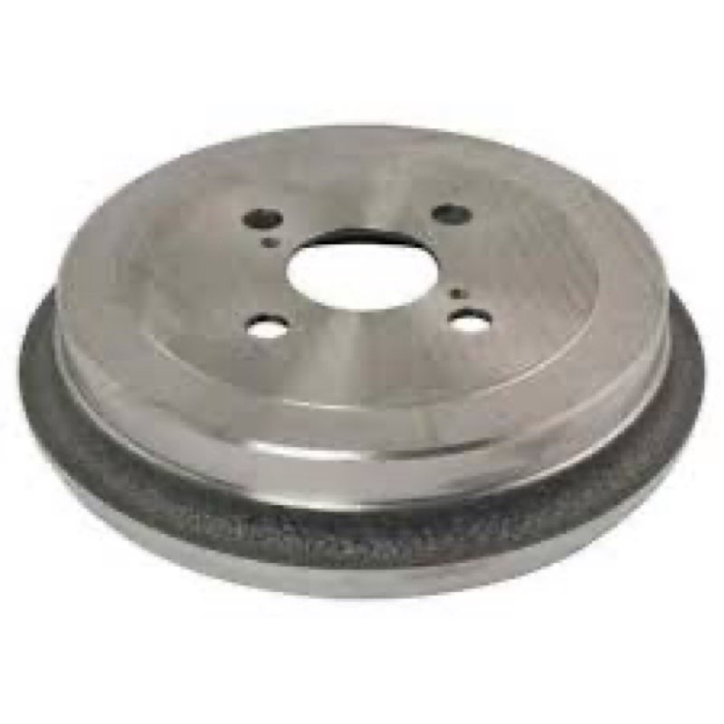 TRQ Front & Rear Ceramic Pad Coated Rotor Drum & Brake Shoe Kit Compatible with Yaris