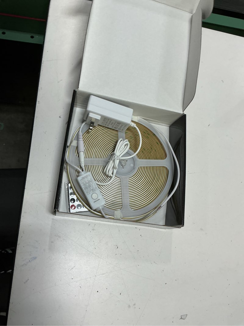Condition photo showing New/Like New for HOUHUI White COB LED Strip Lights 32.8Ft, 2700K-6500K CCT Tunable White Light Strip with Remote & App Control, CRI90+ 24V Dimmable Bright LED Tape Lights for Bedroom Under Cabinet Kitchen DIY Lighting