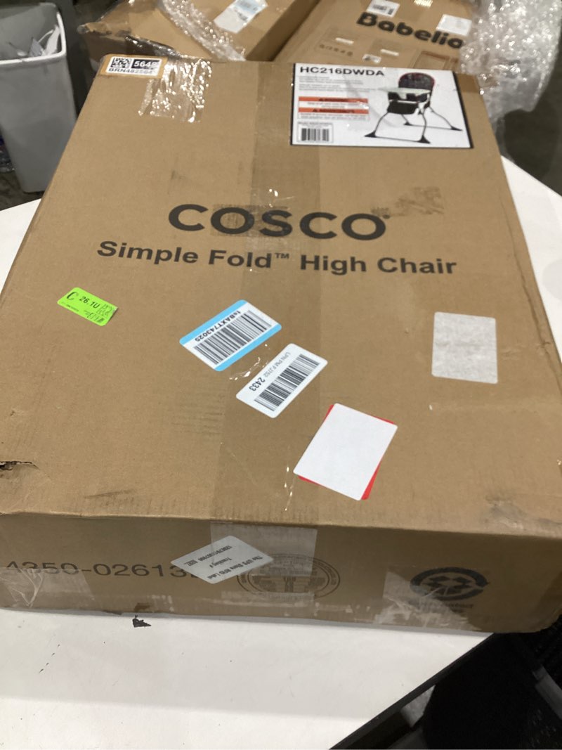 Condition photo showing New/Like New for cosco kids highchair for baby, simple foldable high chair, convenient, lightweight, and compact design, flower garden