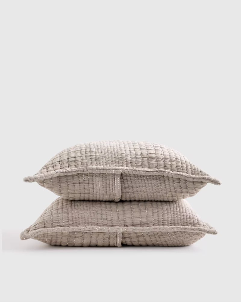 organic cotton channel stitch sham set king
