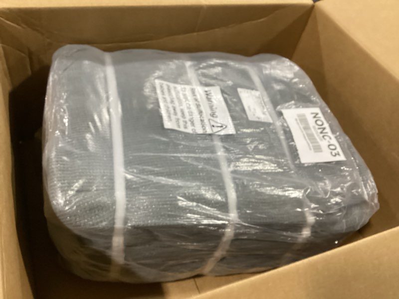 Condition photo showing New/Like New for 32' x 32' x 32' gray sun shade sail canopy awning for patio backyard lawn garden outdoor activities grade uv block mesh netting, we can make custom sizes