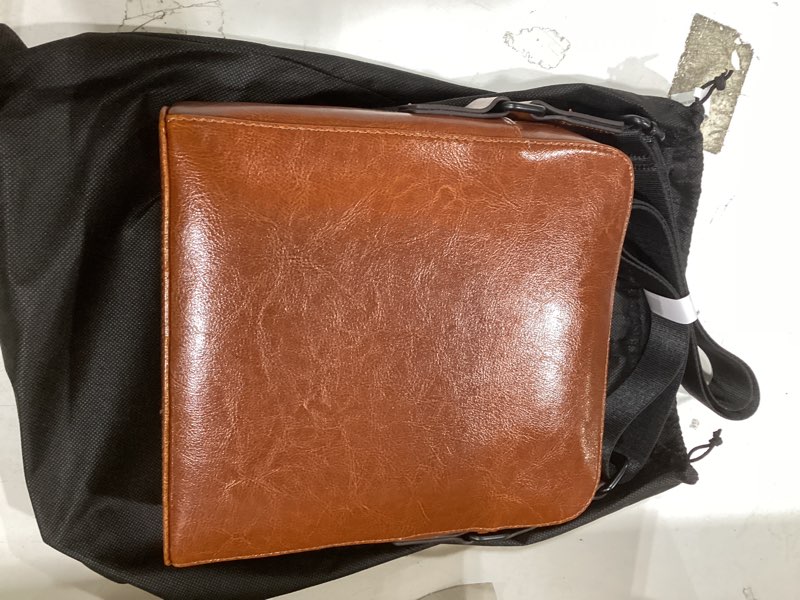 Condition photo showing New/Like New for crossbody messenger sling satchel brown faux leather bag herbalife nutrition