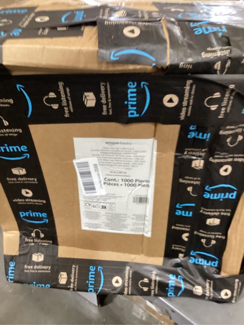 Condition photo showing New/Like New for amazon basics disposable paper cups for hot and cold beverages, leak-proof, 10 ounces, white, 1000 count 10 fl oz 1000 count