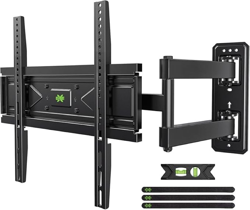 USX MOUNT Swivel TV Wall Mount for 26-60 Inch TVs up to 80 lbs, Single Articulating Arm, Full Motion TV Wall Mount Bracket with Swivel and Tilt, Max VESA 400x400mm