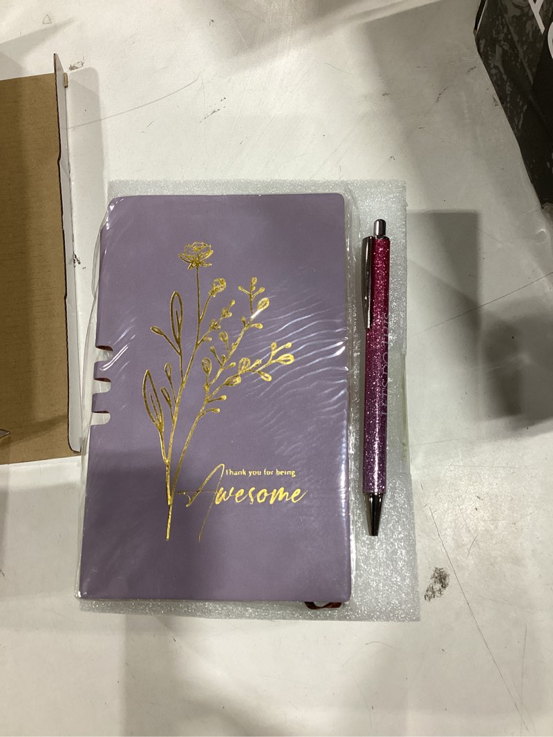 Condition photo showing As Is for Abbylike 6 Pcs Employee Appreciation Gift for Women Team Coworker Staff Office Thank You Gift May You Be Proud 14oz Glass Tumbler with Handle Womens History Month Makeup Bag Journal Ballpoint(Purple)