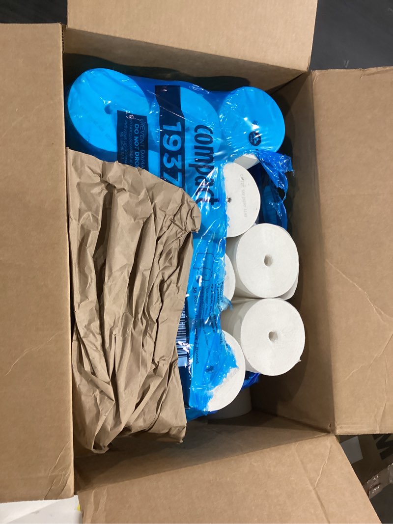 Condition photo showing As Is for Georgia Pacific Compact Toilet Tissue: 36 Count  White  4  x 4.5   Coreless Roll