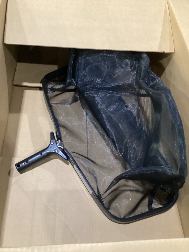 Condition photo showing Good Condition for fibropool stiff professional grade leaf rake skimmer net, 24" l 24 inch black
