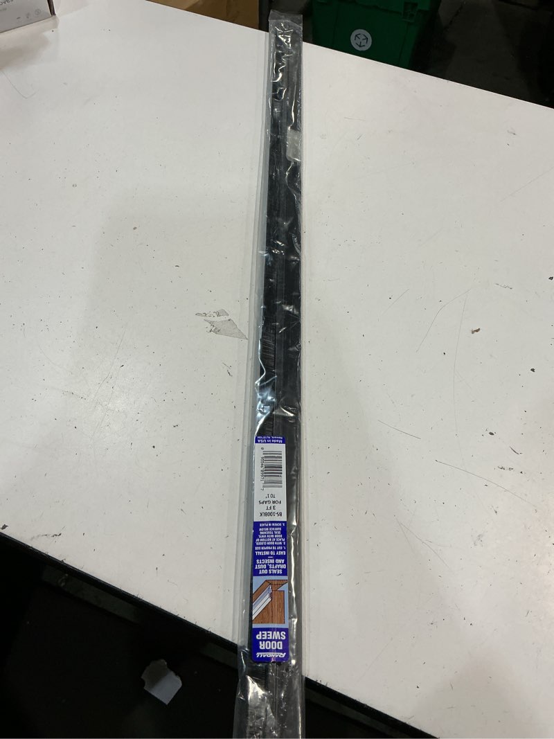 Condition photo showing Good Condition for randall manufacturing co., inc | door sweeps – aluminum & brush | brush sweeps for gaps up to 1” | black holder | 3 feet | fill gaps & keep unwanted debris out
