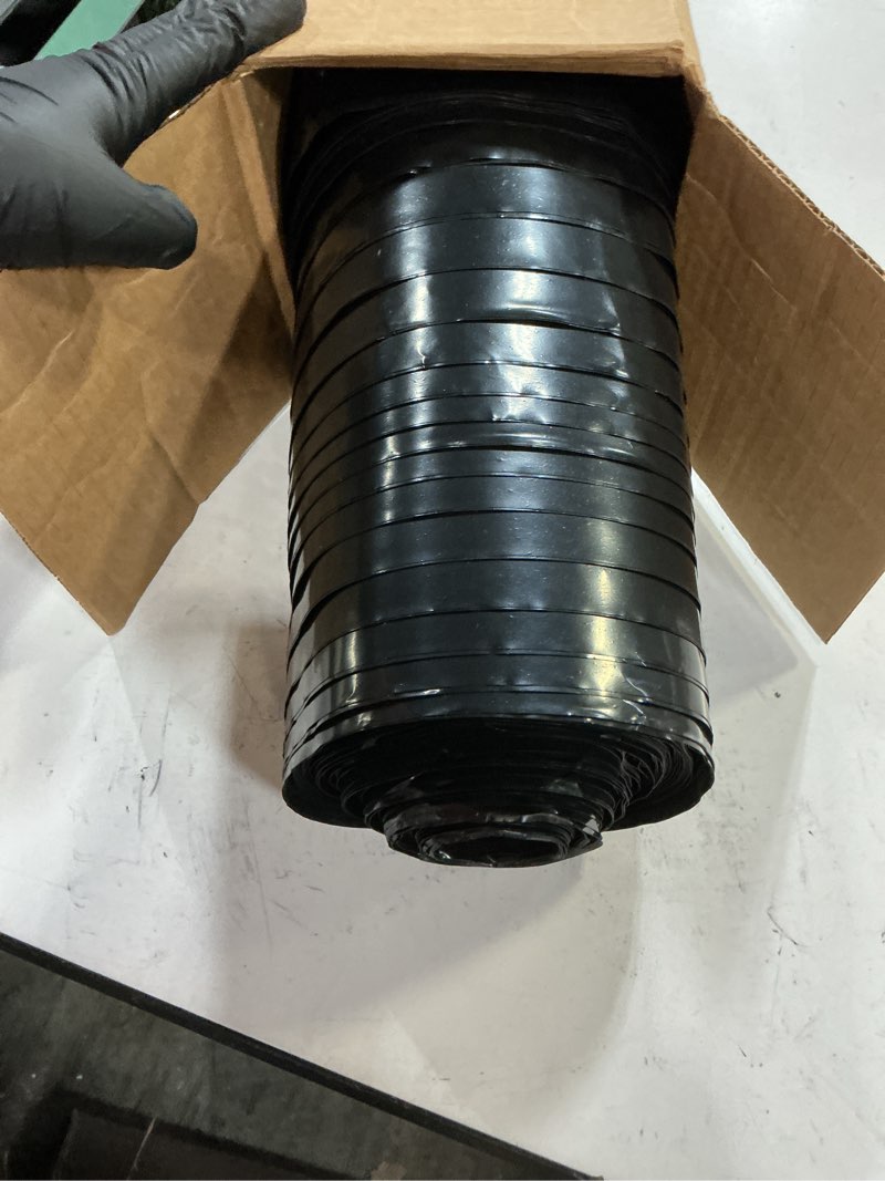 Condition photo showing New/Like New for farm plastic supply - black plastic sheeting - 6 mil - (12' x 100') - black plastic tarp, polyethylene vapor barrier plastic sheeting, black painters tarp, roll of heavy duty plastic 12' x 100' black