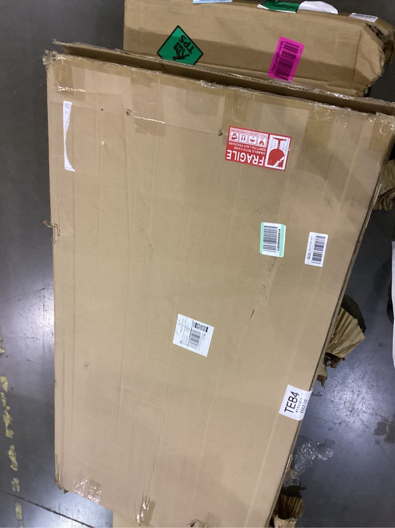 Condition photo showing As Is for Royxen Washer and Dryer Countertop Solid Wood with Polyester Coating, Laundry Countertop with Edge Rails, 54" Length Univerysal Fit for Washer and Dryer, Black