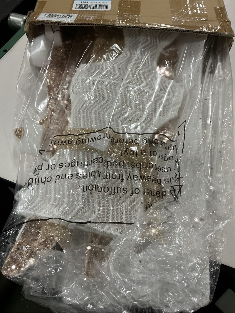 Condition photo showing Good Condition for Vigdur 4 FT Lighted Christmas Angels - 3D Glittered Christmas Angel Decorations with Led Lights, Halo, Bow, Ground Stakes, Outdoor Christma Decoration for Xmas Lawn Yard Garden