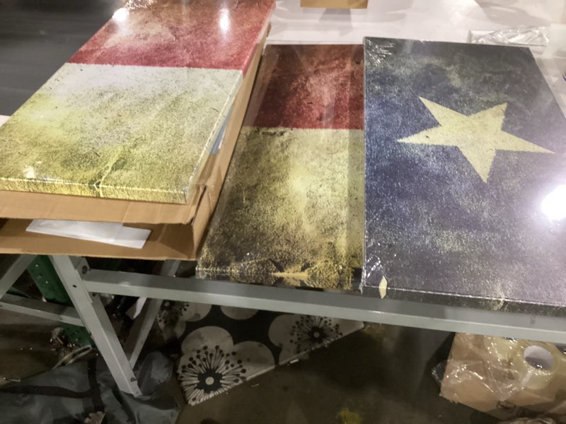 Condition photo showing Good Condition for kreative arts large 3 pieces texas state flag canvas wall art prints decorative painting modern multi panel split prints rustic home decor for home office farmhouse 16x32inchx3pcs