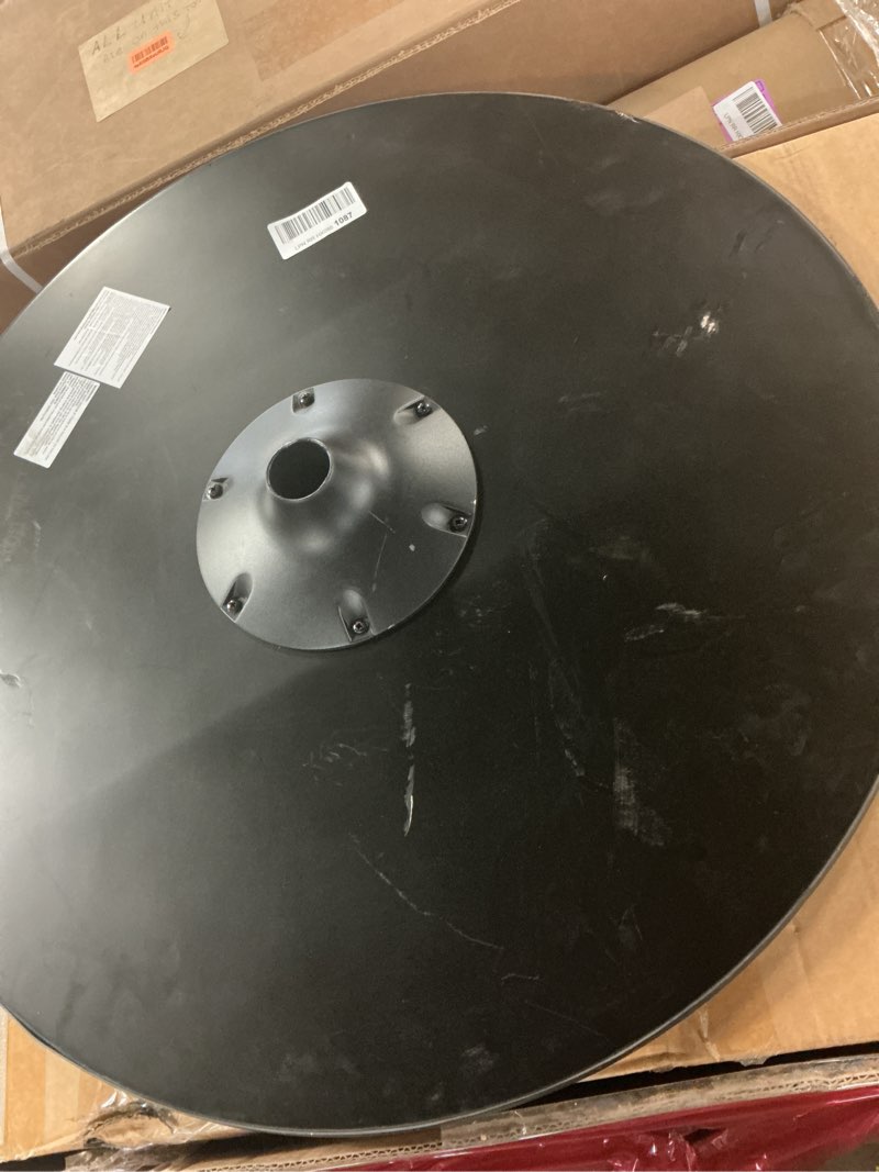 Condition photo showing As Is for flash furniture lars black 30'' round wood cocktail table with 30'' and 42'' columns