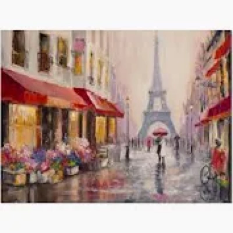 Large Wall Art For Living Room Eiffel Tower Canvas Wall Decor Paris Street Pictures Cityscape Painti