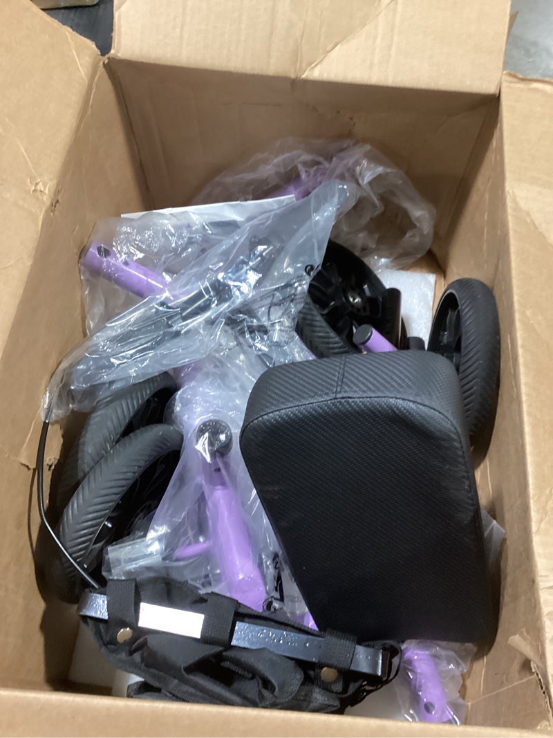 Condition photo showing As Is for WALK MATE 3 Wheel Rollator Walker with Seat for Slim Seniors, Padded Backrest Lightweight Foldable Walker Ideal for Elderly, 8 Inch Tri-Wheel Modern Mobility Walking Aid Aluminum, Purple