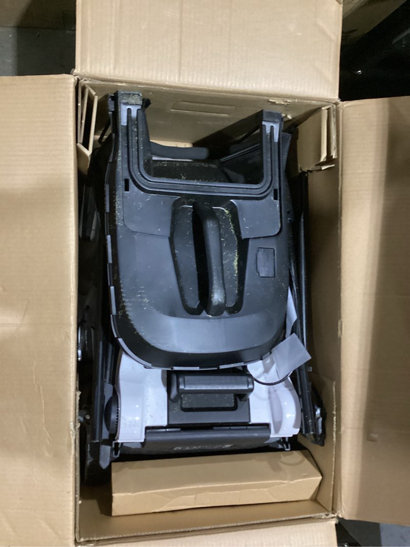 Condition photo showing As Is for litheli 16.5" electric lawn mower cordless, brushless lawnmower with 6-height adjust and 2 x 4.0ah batteries, for garden and yards white 2 battery 16.5 inch