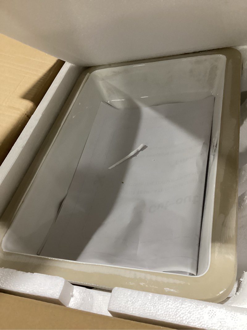 Condition photo showing Good Condition for undermount bathroom sink rectangle, hugsleek interior bowl size 18 x 11 inch white porcelain ceramic vessel sink under counter exterior size 20x14in rectangular bath sink basin lavatory fireclay 18"x11" white undermount