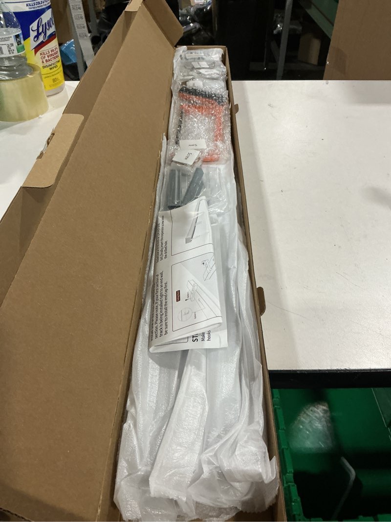 Condition photo showing Good Condition for felidesign curtain track, ceiling curtain track for room divider, ceiling mount rail set with roller hooks, white, 6ft - 9ft white 6ft - 9ft