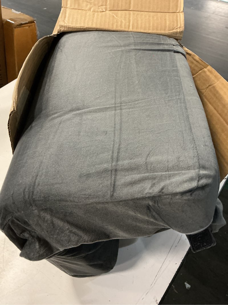 Condition photo showing Good Condition for mabozoo 6 pcs glider rocker replacement cushions with storage side pocket,foam & microfiber filling, non-slip & washable,thickened & supportive velvet rocking chair cushion set(gray) grey