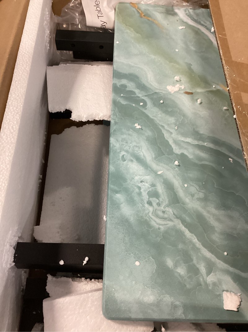 Condition photo showing Good Condition for Folding TV Tray Table,Adjustable TV Dinner Table with Sturdy MDF Top,Eating Trays for Living Room with No Assembly Required (Sea Blue,2Pcs) Sea Blue 2PCS